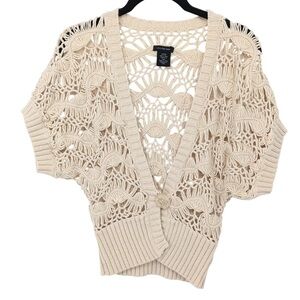 NWT Calvin Klein Crochet Short Sleeve Cardigan